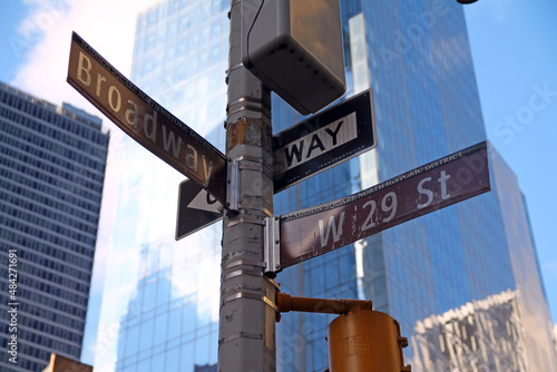 Brown West 29th Street and Broadway historic sign