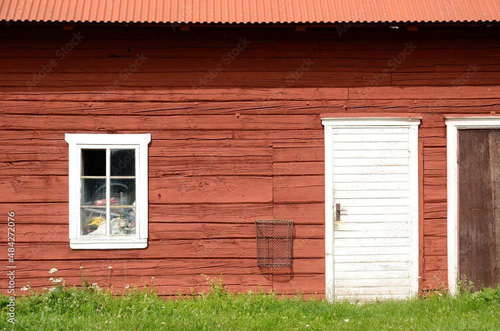old wooden house with window and door old wooden house with window and door
