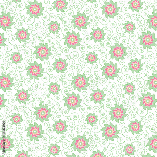 Summer floral seamless textile design