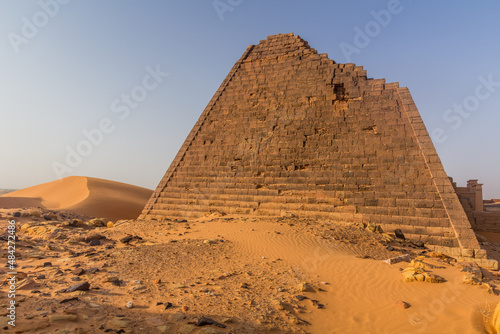 Meroe pyramids located in Sahara desert  Sudan