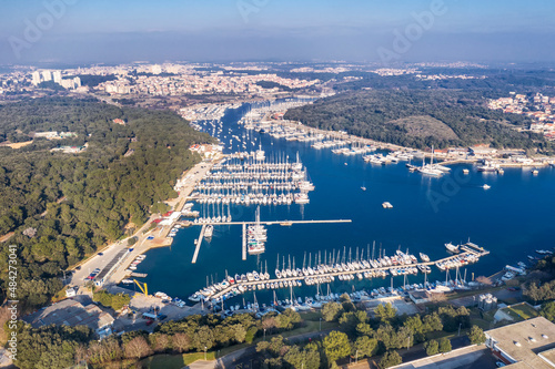 An aerial view of Port Bunarina and Marina Veruda  Pula  Istria  Croatia