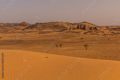 Pyramids in Meroe located in Sudan