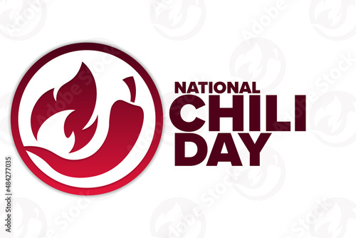 National Chili Day. Holiday concept. Template for background, banner, card, poster with text inscription. Vector EPS10 illustration.