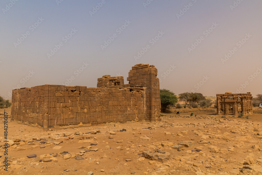 Temple of Apedemak (Lion Temple) and the Roman kiosk temple ruins in Naqa, Sudan