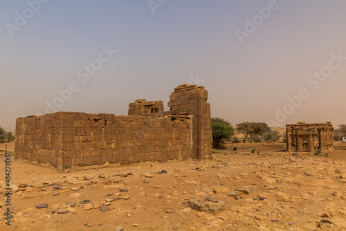 Temple of Apedemak (Lion Temple) and the Roman kiosk temple ruins in Naqa, Sudan