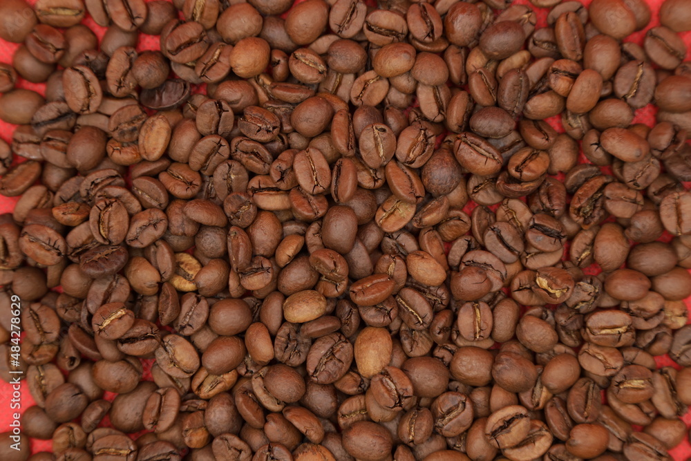 The coffee beans background texture The coffee beans background texture