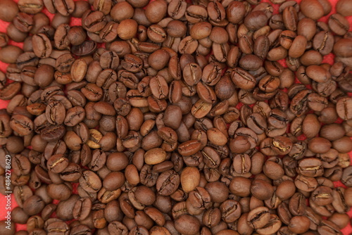 The coffee beans background texture