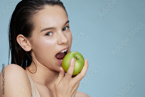 beautiful in hands posing fruit healthy food fresh isolated background