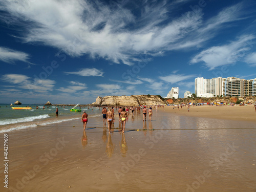 A section of the idyllic Praia de Rocha beach on the Algarve region. photo