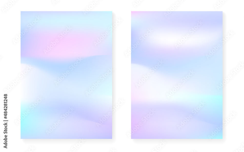 Hologram gradient background set with holographic cover. Hologram gradient background set with holographic cover.