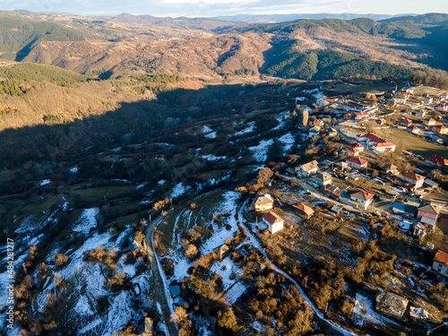 Aerial view of Village of Dolen, Bulgaria photo