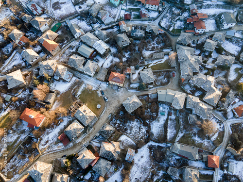 Aerial view of Village of Dolen, Bulgaria