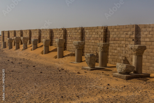 Ruins of the columns in the Old Dongola deserted town, Sudan photo
