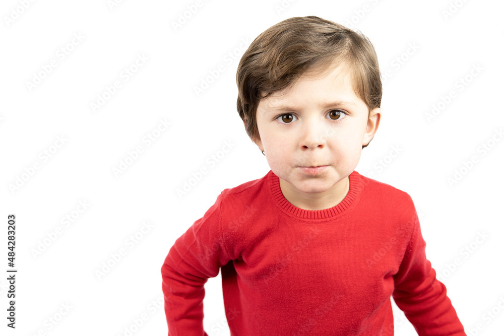 Angry boy isolated on white background. Angry boy isolated on white background.