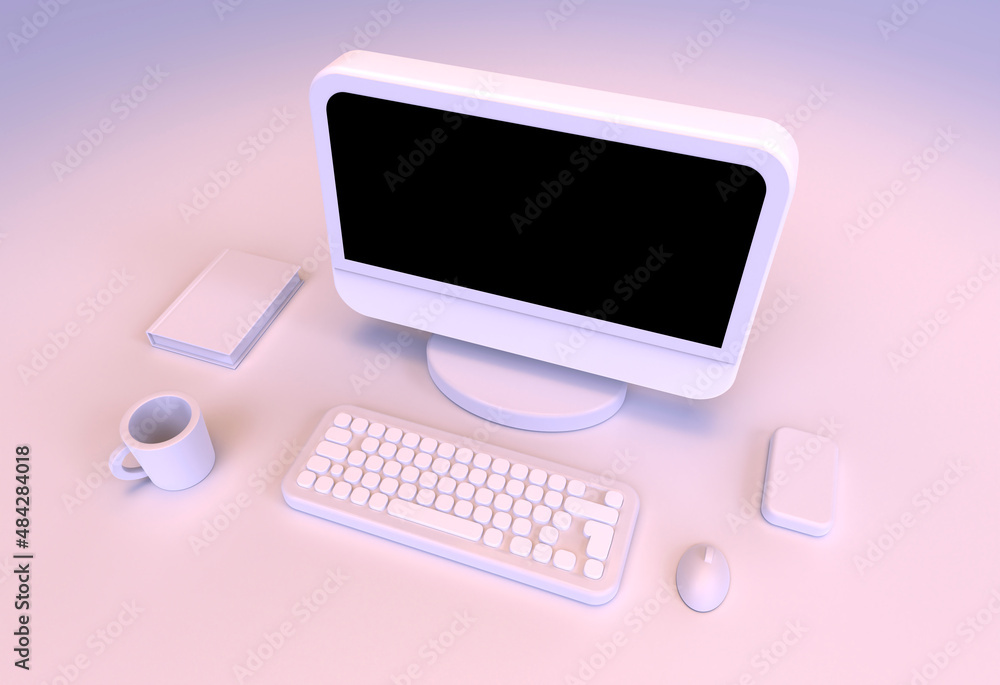 Digital Concept Toy Set Workspace 3d Illustration Digital Concept Toy Set Workspace 3d Illustration