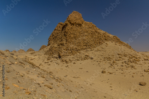 Nuri pyramids in the desert near Karima town, Sudan photo