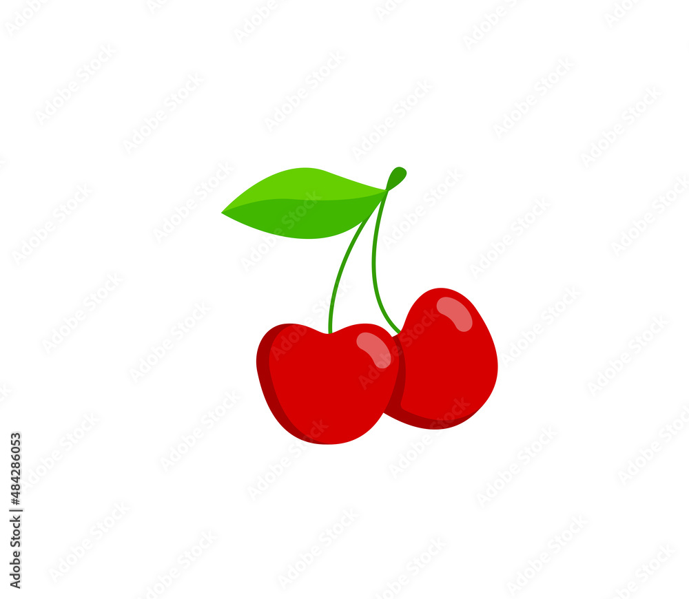 Cherry vector isolated icon. Emoji illustration. Cherry vector emoticon