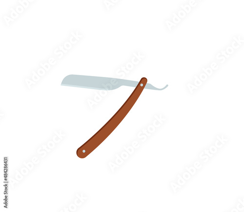 Straight razor vector isolated icon. Emoji illustration. Shaving razor vector emoticon