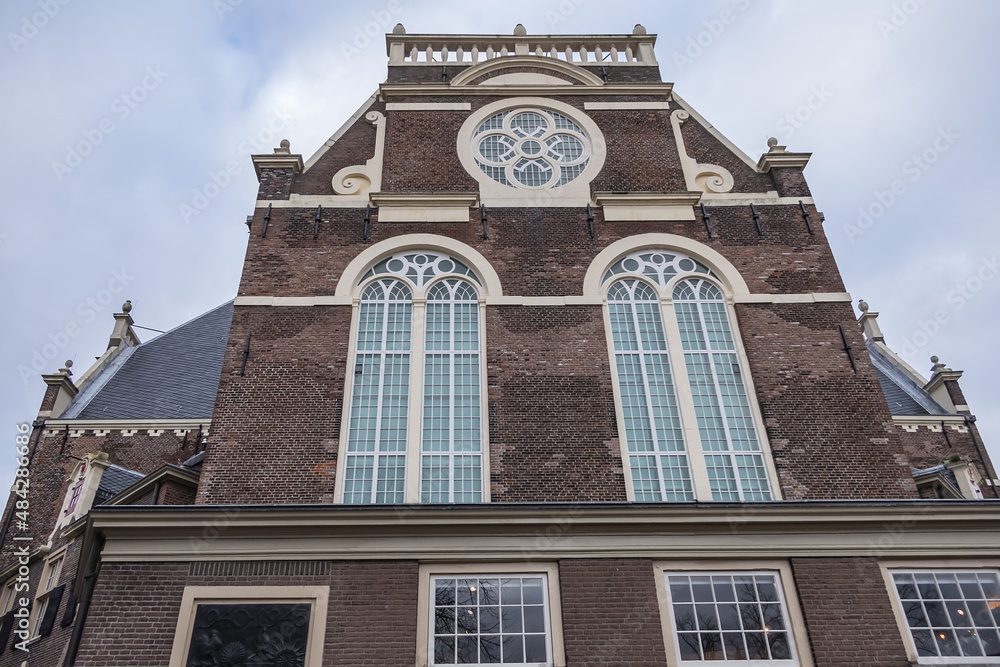 Northern church (Noorderkerk, 1620 - 1623) - 17th-century Protestant church in Jordaan neighbourhood along Prinsengracht canal. Amsterdam, the Netherlands.