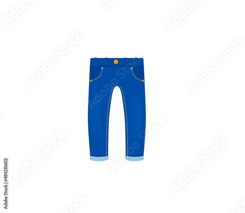 Jeans vector isolated icon. Emoji illustration. Denim Trousers vector emoticon