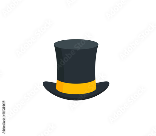Top hat vector isolated icon. Emoji illustration. Magician hat vector emoticon