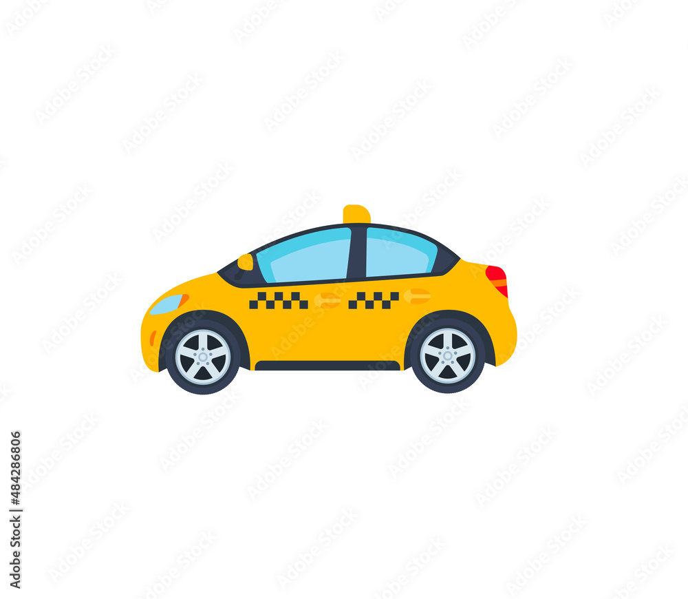 Taxi cab vector isolated icon. Emoji illustration. Taxi vector emoticon