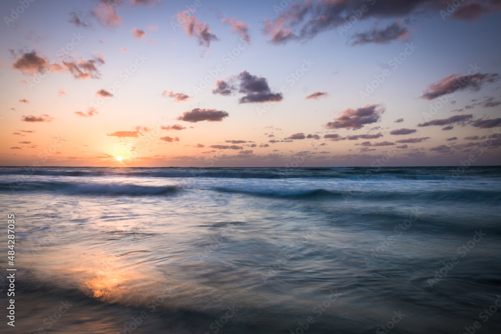 Caribbean Sea at sunset, Grand Cayman, Cayman Islands