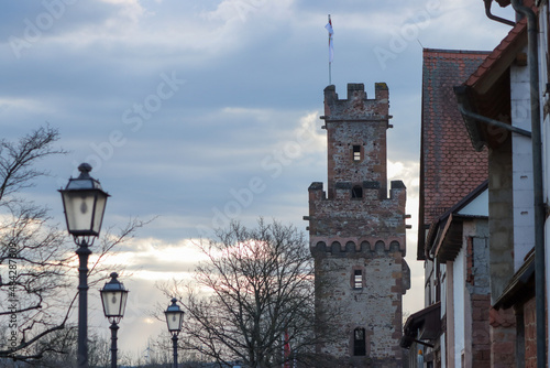 A view of old historic buildings in Obernburg, Bavaria, Germany photo
