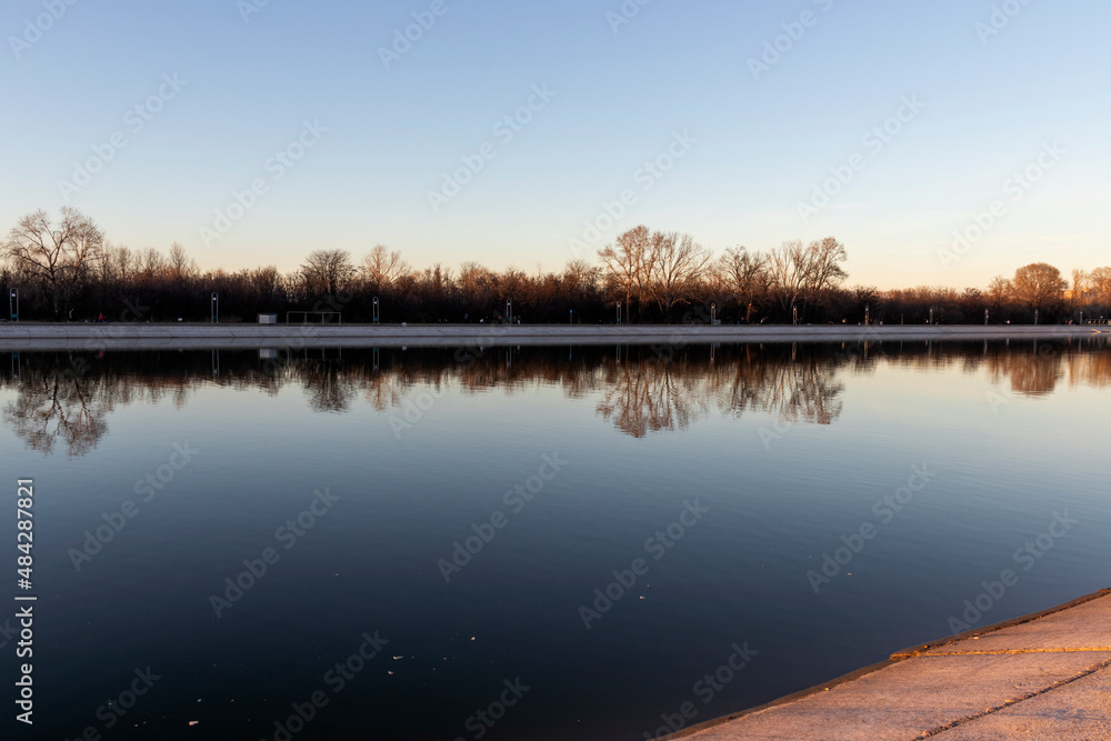 Obraz premium Sunset view of Rowing Venue in city of Plovdiv, Bulgaria