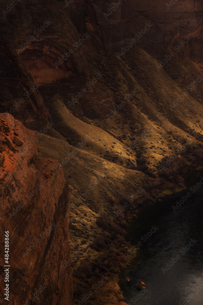 Horseshoe Bend in Arizona. Reddish landscape of the grand canyon