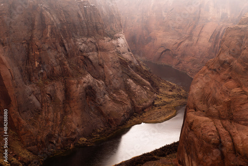 Photo Horseshoe Bend in Arizona. Reddish landscape of the grand canyon