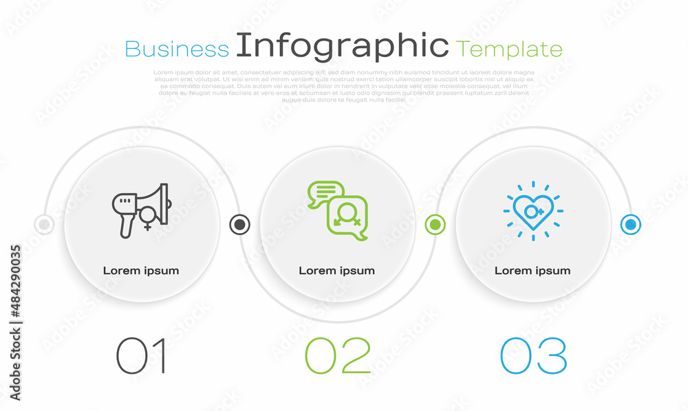 Set line Feminist activist, Gender equality and Feminism. Business infographic template. Vector Set line Feminist activist, Gender equality and Feminism. Business infographic template. Vector