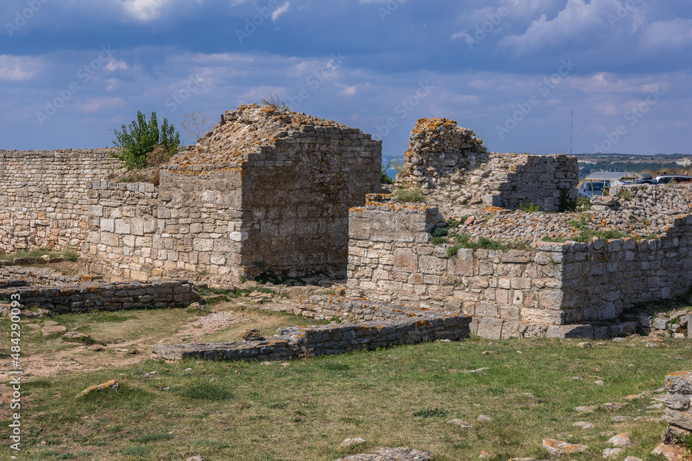 Ruins of walls on Cape Kaliakra on Black Sea coast in Bulgaria Ruins of walls on Cape Kaliakra on Black Sea coast in Bulgaria