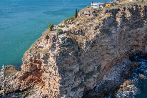 Drone view of Cape Kaliakra on Black Sea coast in Bulgaria photo