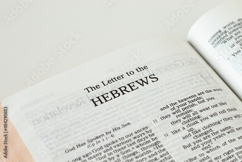 Papier peint Hebrews Bible Book isolated on white background