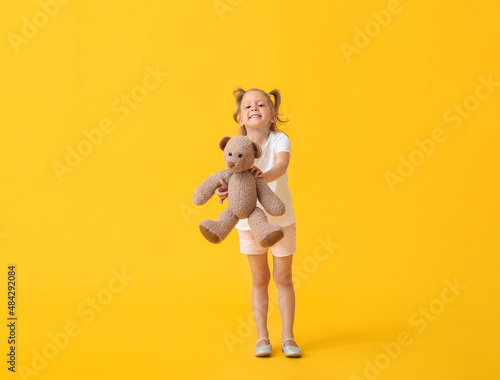 Adorable little girl with t...