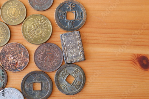 Plakat 日本のお金 昔のお金 小銭