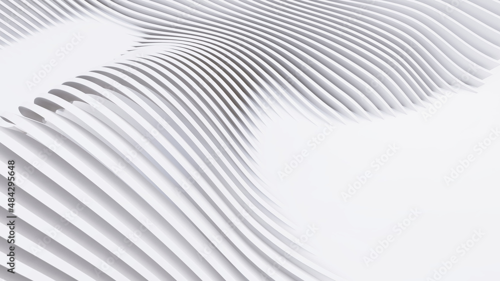 Abstract Curved Shapes. White Circular Background. Abstract Curved Shapes. White Circular Background.