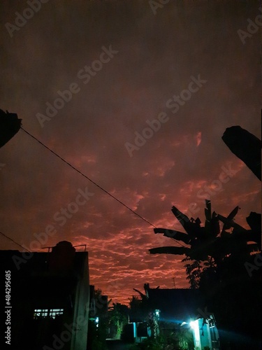 sunset over the city