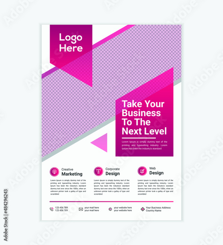 Modern Stylish Pink Corporate Flyer, Brochure Template