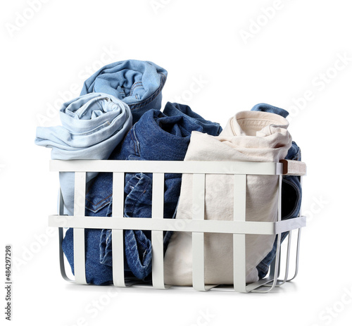 Rolled denim jeans and casu...