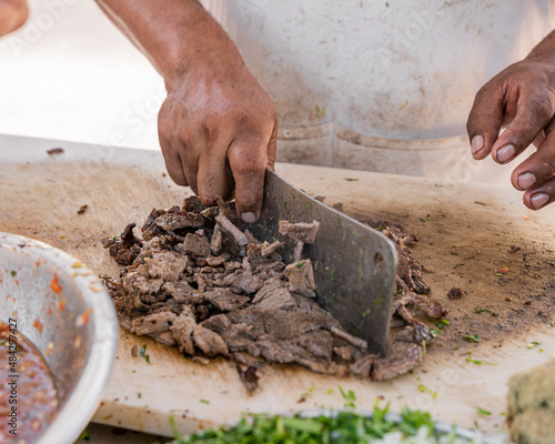 preparation of Mexican Style Carne Asada Taco