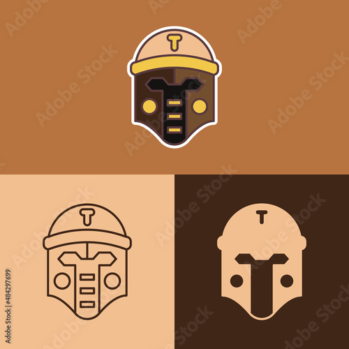 Mining crypto robot vector doodle art