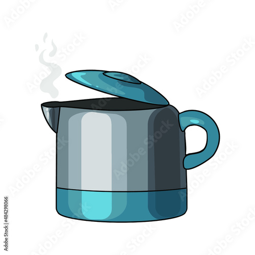 vector illustration home appliances kettle kitchen helper healthy food. 