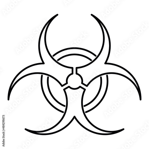 biohazard sign, linear icon isolated on white background, simple flat vector illustration