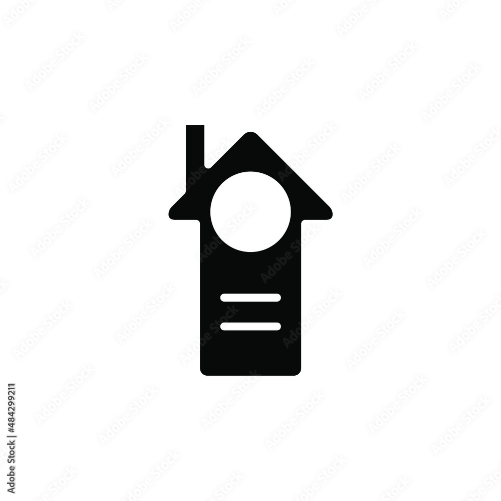 Door Hanger, Hotel Solid Icon Vector Illustration Logo Template. Suitable For Many Purposes.