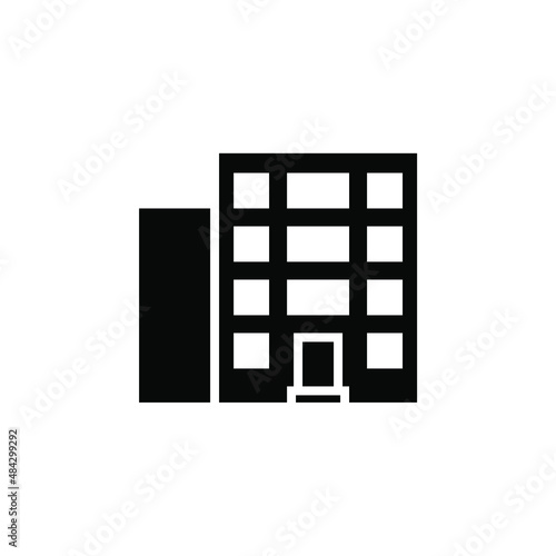 Hotel  Apartment  Townhouse  Residential Solid Icon Vector Illustration Logo Template. Suitable For Many Purposes.