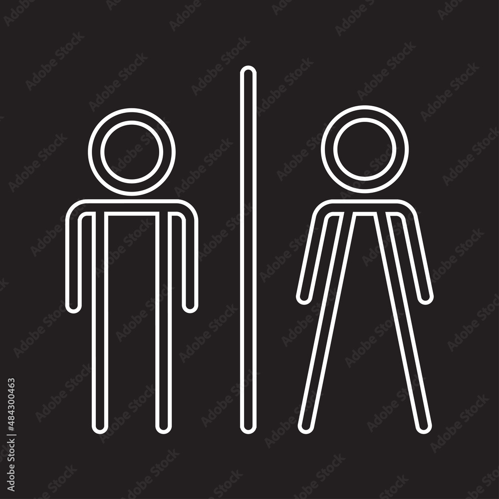 Men and women restroom icon, men and women bathroom sign.Toilet vector icon for any use. Vector illustrator. Men and women restroom icon, men and women bathroom sign.Toilet vector icon for any use. Vector illustrator.