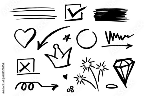 Doodle element vector set, for concept design.