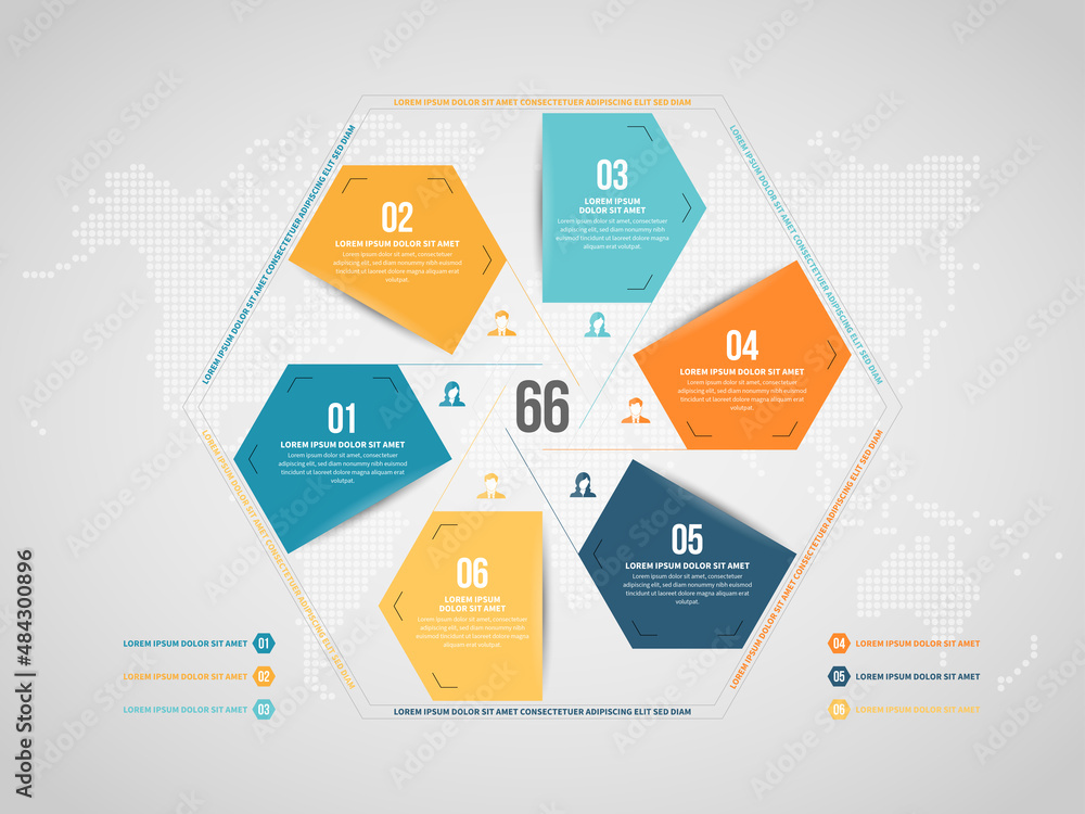 Six Parts Cycle Infographic Six Parts Cycle Infographic
